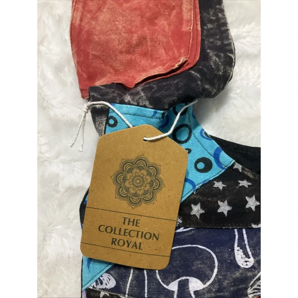 The Collection Royal Patchwork Boho Crossbody/Shoulder Bag Mushroom Hippie